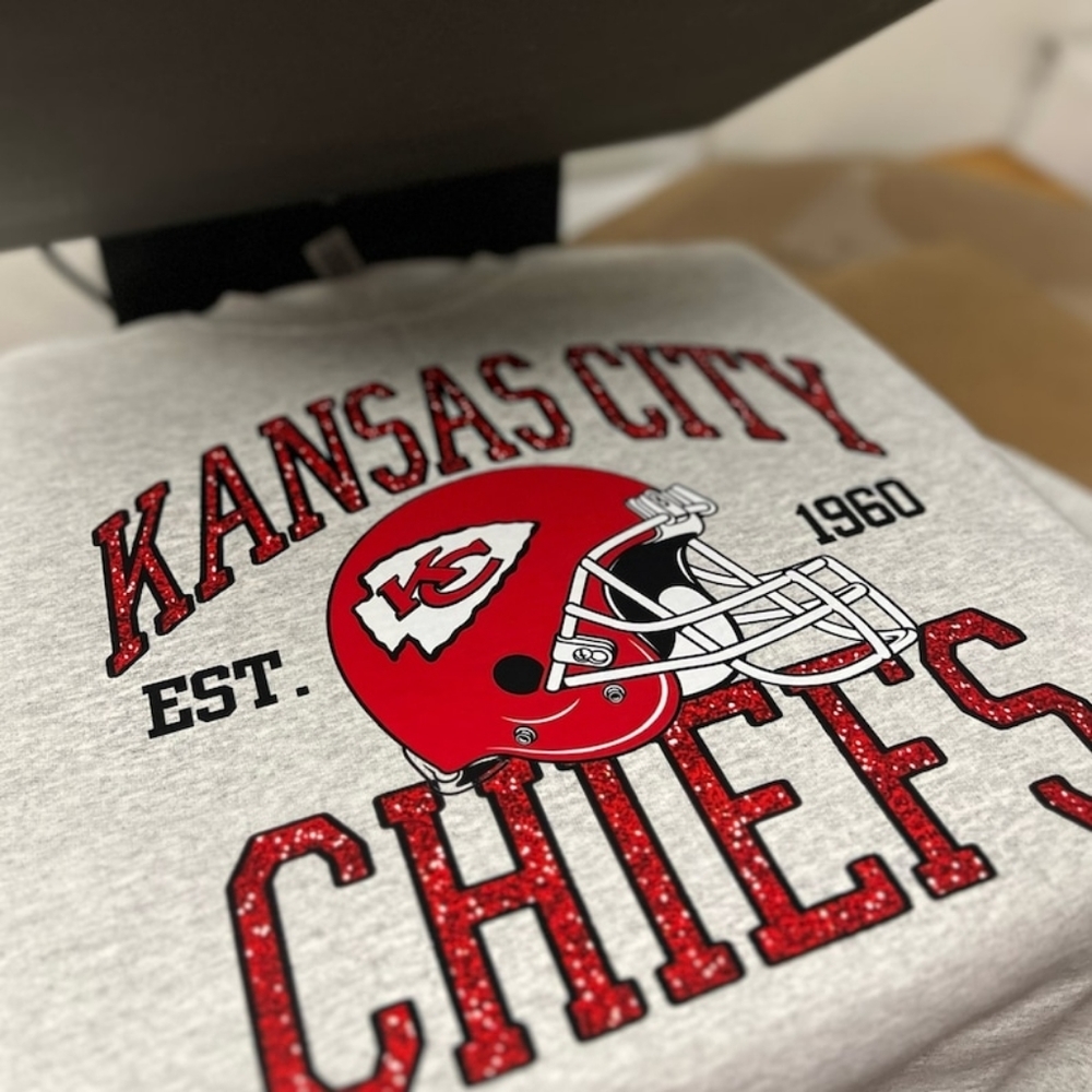 Unisex real Glitter KC Chiefs sweatshirt